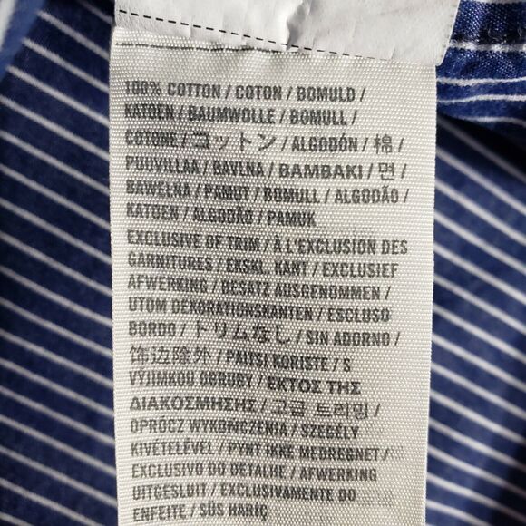 Hollister Mens Shirt Size Medium Striped Long Sleeve Button Up Pocket Blue White - Picture 7 of 7